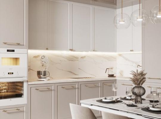 Geniş mutfak dolabı sistemi